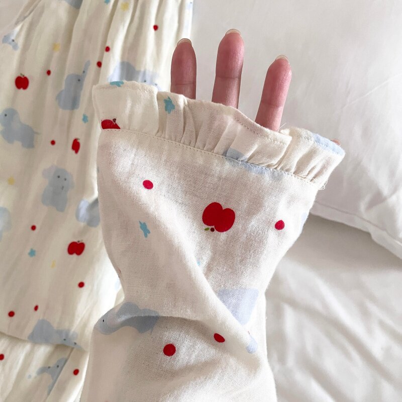 侘町秋冬2025新款纯棉开衫长袖睡衣女款苹果小飞象卡通套装家居服,女士内衣/男士内衣/家居服,睡衣/家居服套装,淘宝优惠券,粉丝福利购,淘宝优惠卷