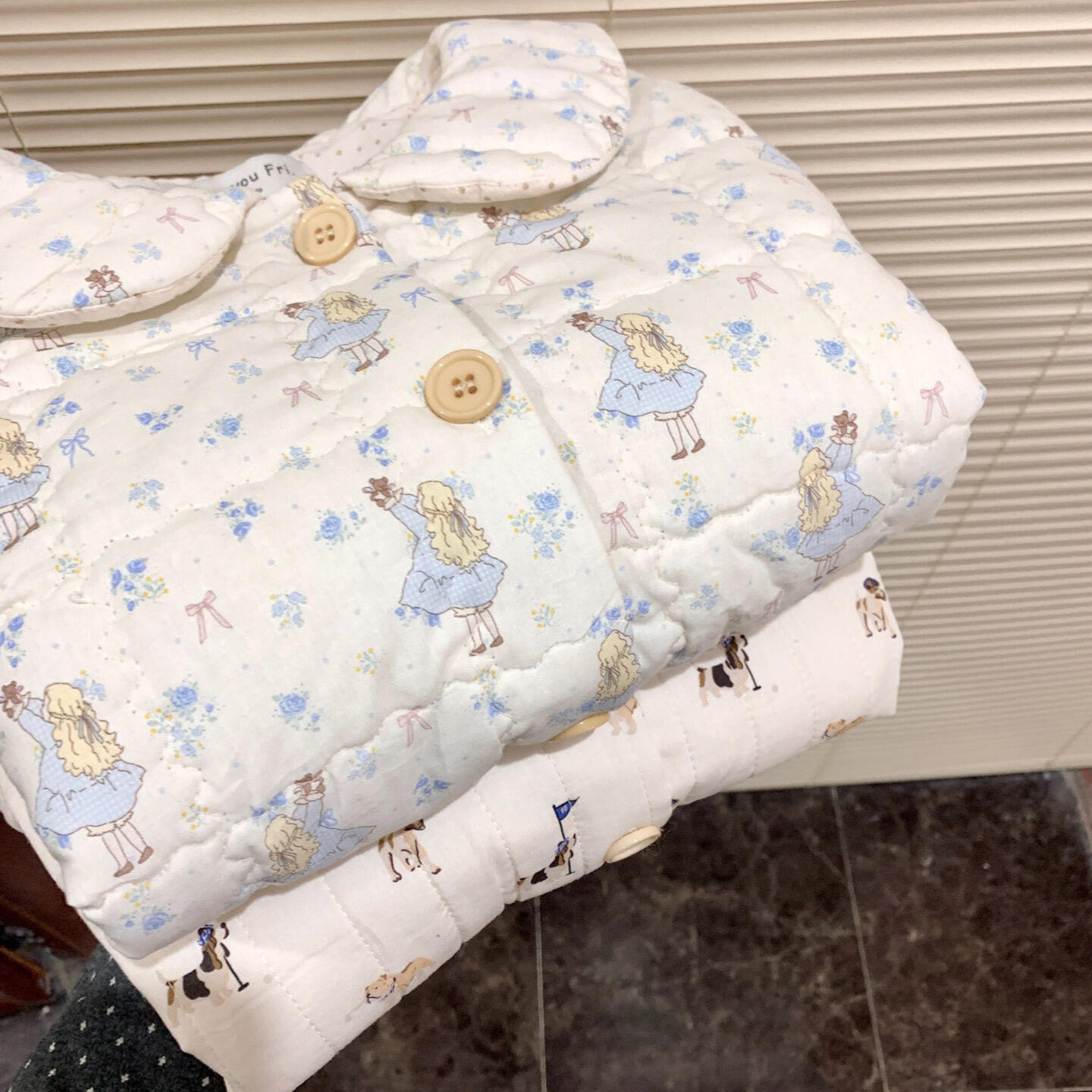 侘町2025新款小熊马甲卡通空气夹棉保暖冬季睡衣女款可外穿家居服