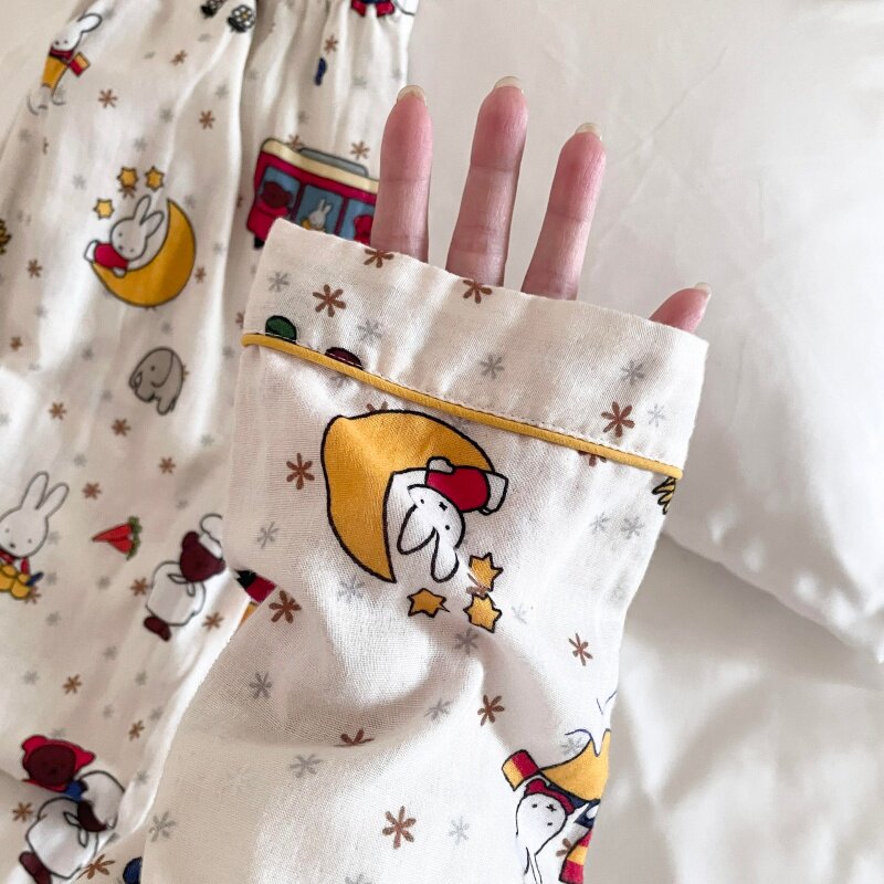 侘町睡衣女2025年新款雪花米菲卡通套装春秋季纯棉长袖休闲家居服