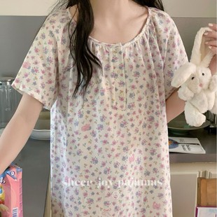 睡裙双层纱家居服西服领宽松休闲睡衣韩风秘境花园 25年春夏新款