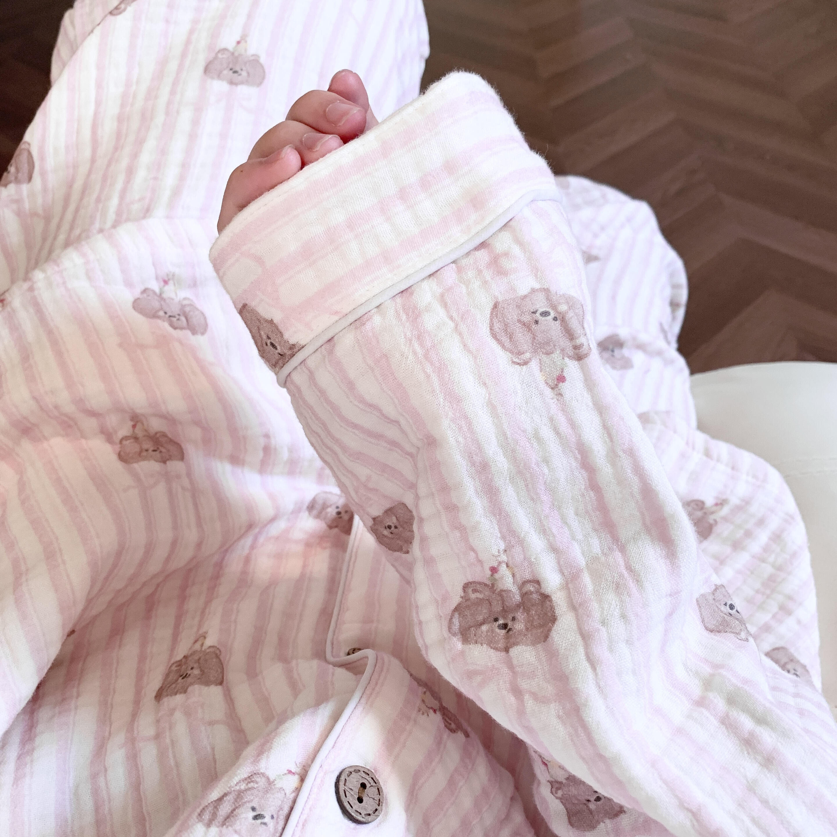 侘町2026年春秋新款粉色生日小狗睡衣女纯棉四层纱季可外穿家居服,女士内衣/男士内衣/家居服,睡衣/家居服套装,淘宝优惠券,粉丝福利购,淘宝优惠卷