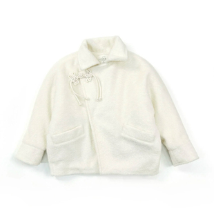 吾名堂品牌折扣女童秋冬款毛呢外套中大童新中式盘扣薄棉呢子大衣