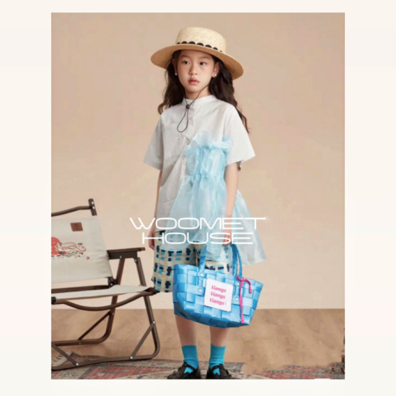吾名堂品牌折扣女童夏装新款韩版时尚短袖衬衣洋气纯棉半袖上衣