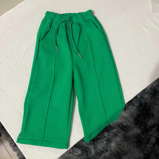 吾名堂品牌折扣女童秋装新款阔腿裤新款宽松儿童裤子薄绒直筒裤子