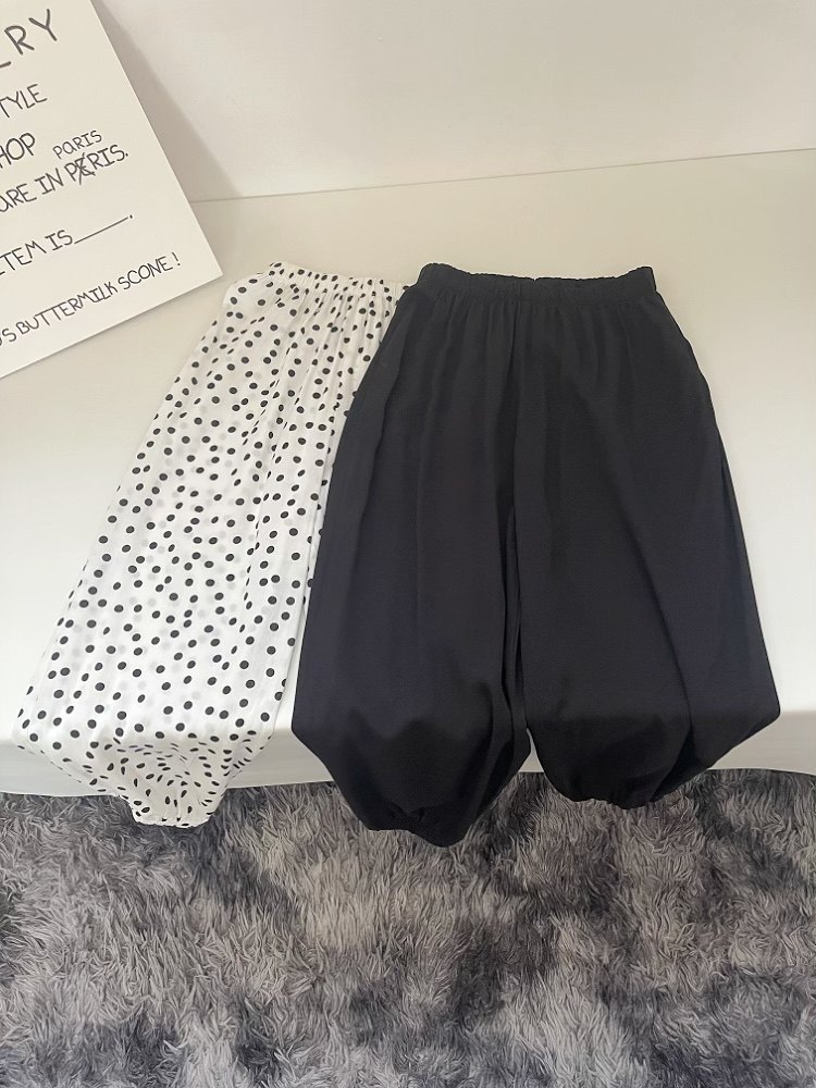 安系列品牌折扣男女中大童夏装休闲百搭波点束脚裤防蚊裤