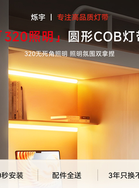 烁宇宿舍桌面床上灯带led灯条220v室内外cob自粘氛围开关插头灯条