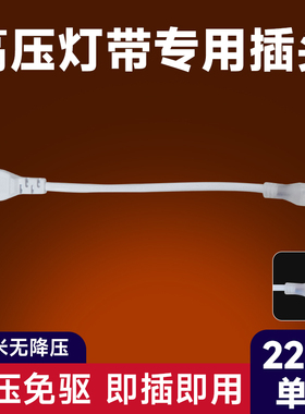 烁宇220V灯带接头免焊插头转换头带线高压灯带卡扣转换头LED配件