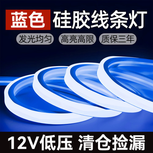 烁宇清仓捡漏蓝色12v硅胶灯带