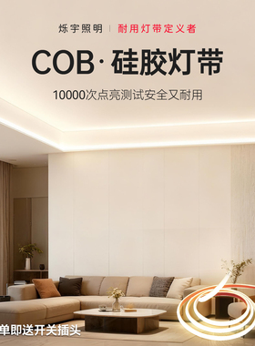 烁宇灯带led灯条客厅吊顶氛围硅胶粘贴户外防水新款cob灯带线形灯