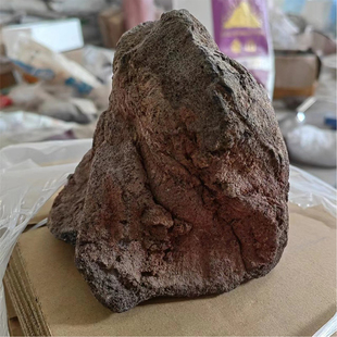 天然火山岩装饰用鱼缸水池大块褐色复古原生造景石鱼池驳岸熔岩石