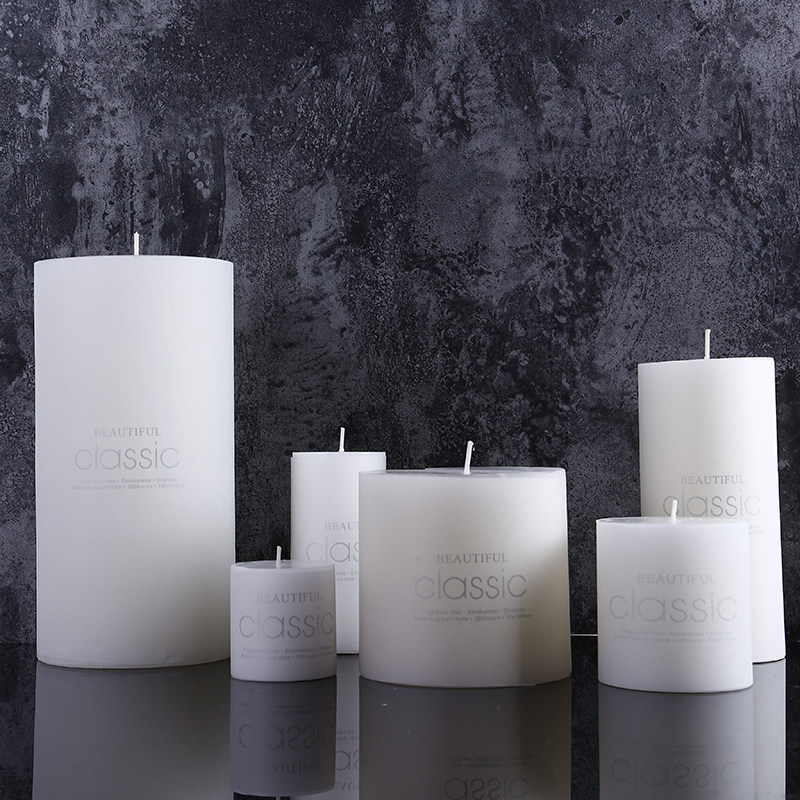 北欧经典柱蜡无烟无味无泪婚庆酒店装饰西餐厅教堂象牙白色大蜡烛