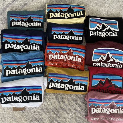 现货正品~patagonia巴塔哥尼亚男女短袖P-6 logo宽松休闲纯棉混纺