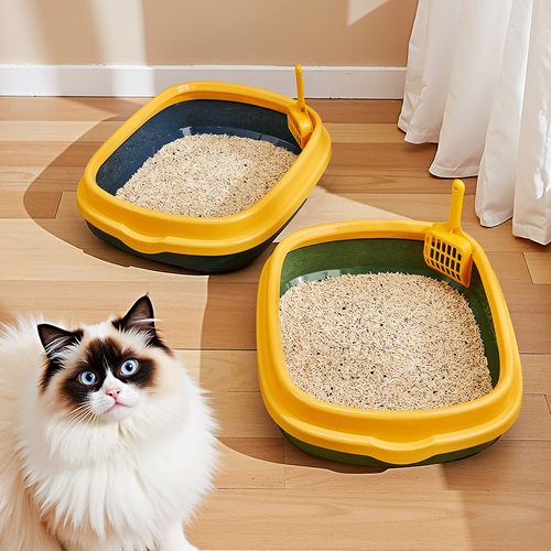 严选猫砂盆宠物用品高边小号封闭宠物猫厕所猫砂盘防飞溅防外溅