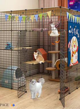 超大猫笼子别墅特价三层猫舍室内家用宠物猫咪猫屋窝超大空间折叠