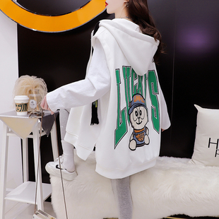 大码秋装微胖mm遮肚藏肉上衣马甲无袖坎肩背心马夹连帽外套女纯棉