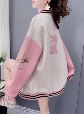 纯棉不起球棒球服外套女