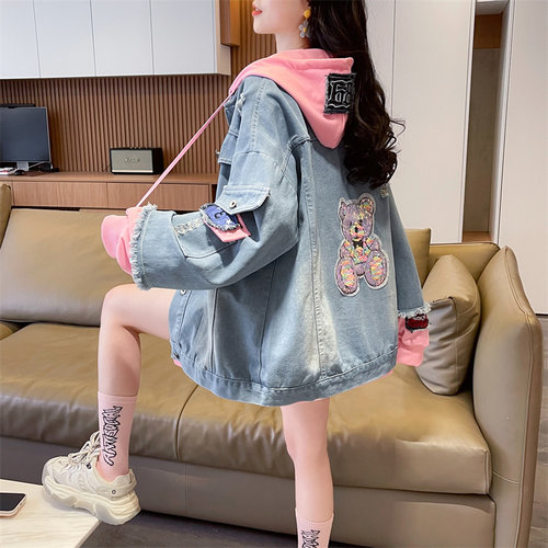 不起球不掉色牛仔外套女
