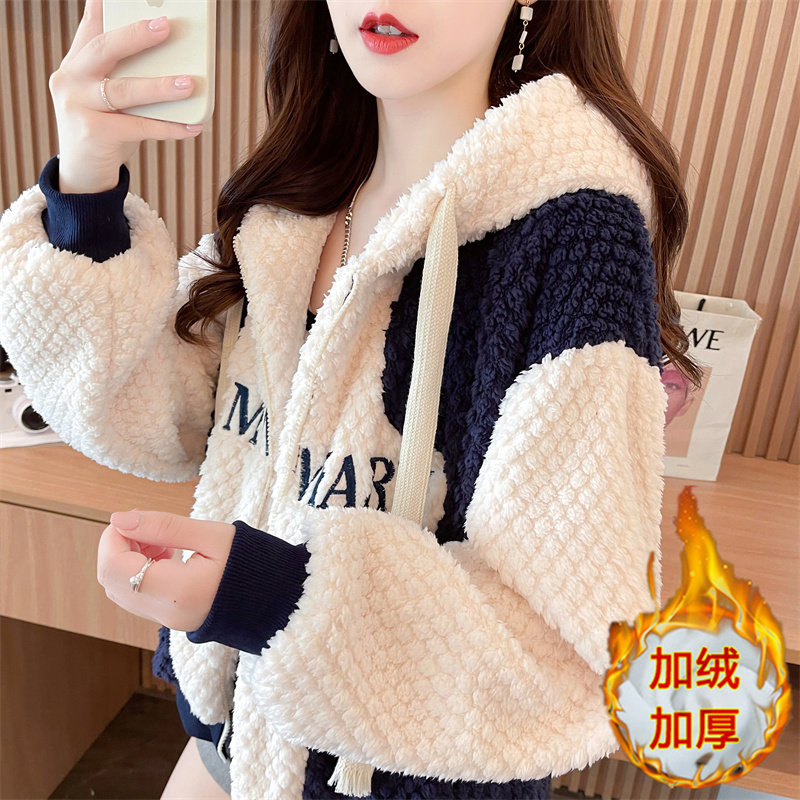 【不起球面料加绒外套女】