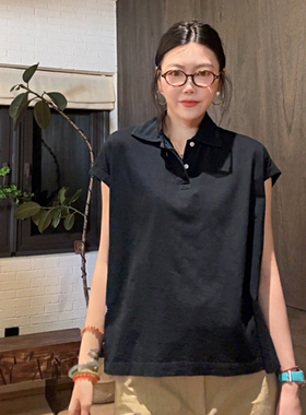 LUNA“织理微言”45R日系做旧高支凸纹针织polo短袖