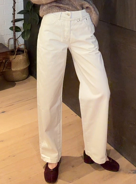 LUNA“万搭牛”row秋冬灰白牛仔宽松直筒百搭牛仔裤