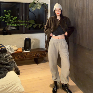 LUNA“拉美尔百搭”两色秋冬加绒时装弯刀卫裤