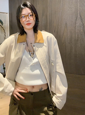 LUNA“马拉拉之神”灯芯绒拼领工装夹克外套