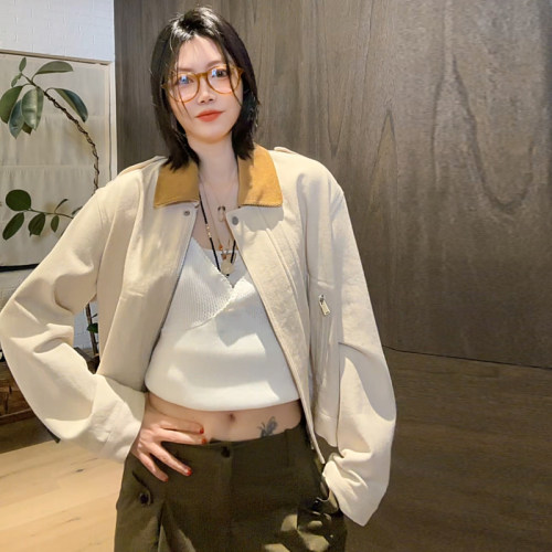LUNA“马拉拉之神”灯芯绒拼领工装夹克外套