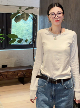 LUNA“白色梦屿”row纯色高弹服帖打底内搭T恤