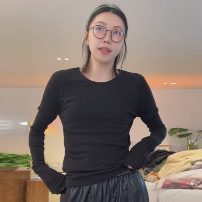 SANder版型显瘦天丝羊毛时装T恤