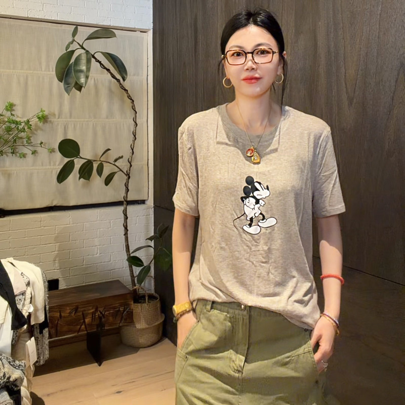 LUNA“米奇妙妙屋”天丝羊毛卡通米奇短袖T恤