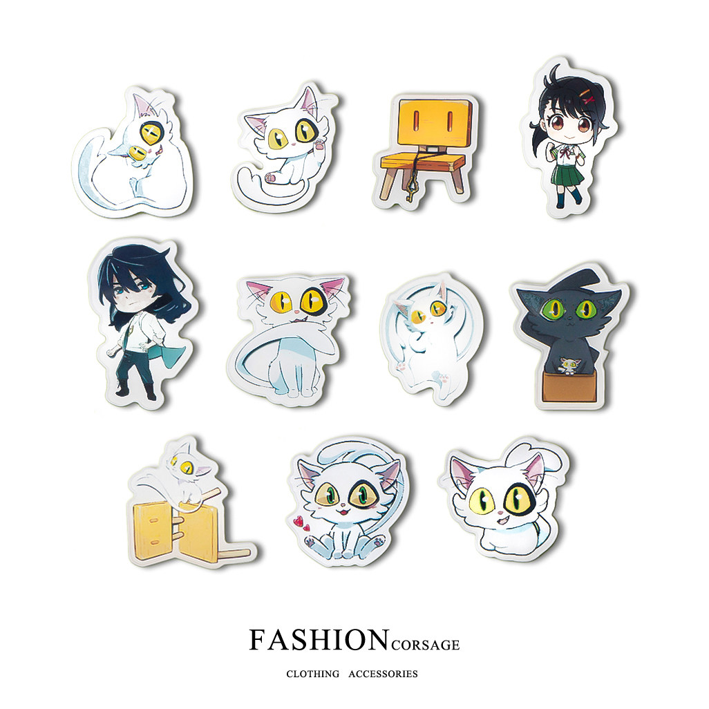 卡通动漫铃芽之旅亚克力胸针左大臣玩偶椅凳子衣服包包挂件装饰品