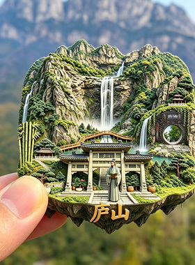 【庐山冰箱贴】金属磁吸微缩景观式文创江西九江赣地文旅伴手礼潮