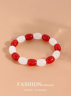 海贼王周边火拳艾斯衍生手串红白配色百搭简约男女学生手饰装饰品