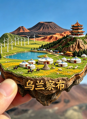 【乌兰察布冰箱贴】内蒙古文创贴饰乌兰哈达火山群黄花沟旅游打卡