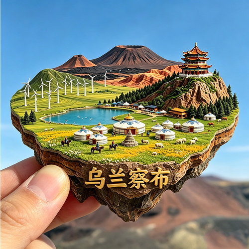 【乌兰察布冰箱贴】内蒙古文创贴饰乌兰哈达火山群黄花沟旅游打卡