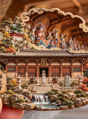 【五台山佛光寺冰箱贴】山西唐代大殿文创立体旅游打卡纪念品磁贴