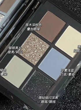 黑天鹅六色眼影盘珠哑光修容黑蓝截断小烟熏综合盘清冷厌世拽姐妆