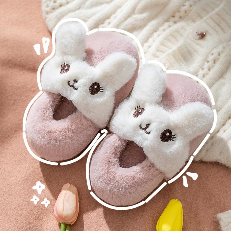 冬季儿童棉拖鞋男女童可爱卡通包跟小童毛绒亲子防滑软底宝宝棉鞋
