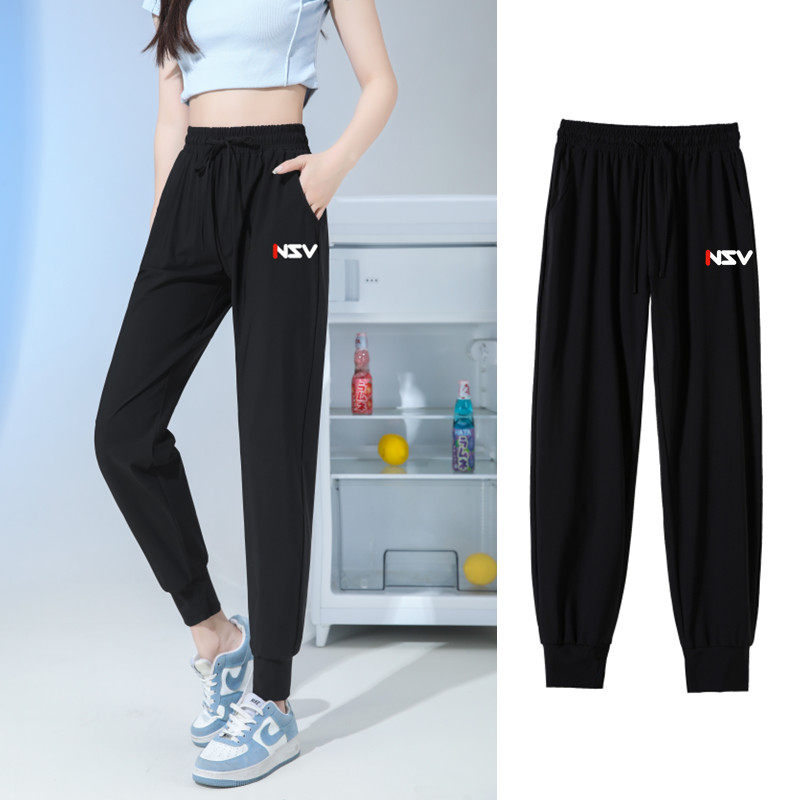 冰丝运动裤女夏季薄款速干大码宽松显瘦束脚休闲裤防晒哈伦小脚裤