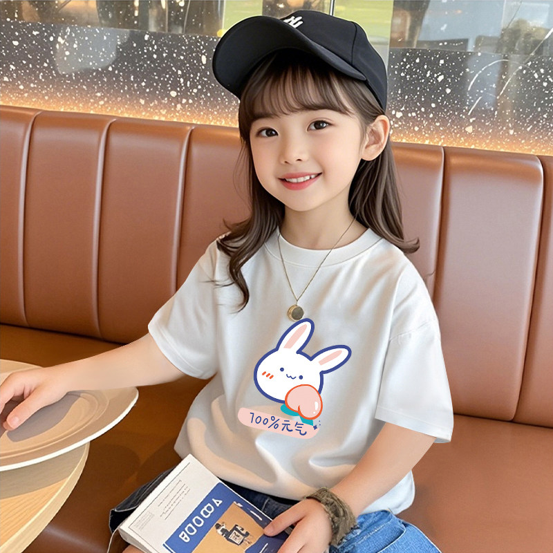 童装男女童短袖t恤2025新款纯棉夏装儿童衣服大童时尚洋气上衣潮