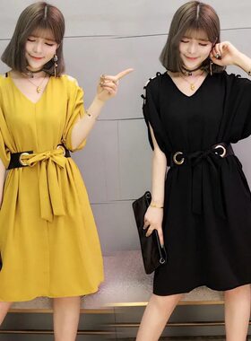 加大码女装漏肩连衣裙2026夏装新