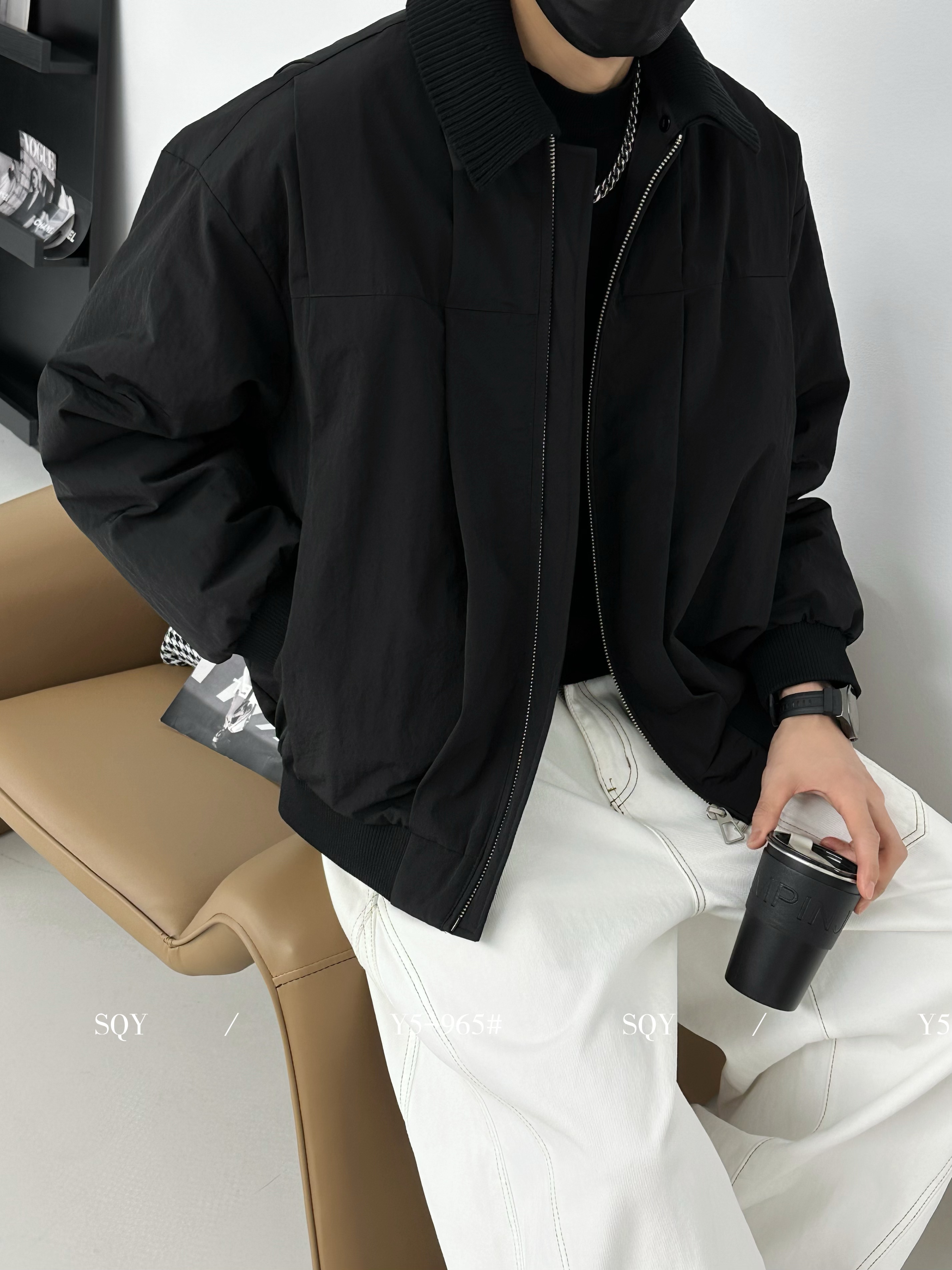 现货重磅翻领假两件90绒羽绒服2025冬季潮高级感外套加厚休闲百搭