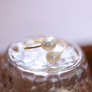 天然淡水珍珠戒指女士活口食指戒轻奢小众高级感手饰饰品指环批发