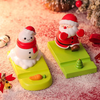 卡通圣诞系列手机支架高颜值桌面摆件平板支撑架子树脂手办送礼物