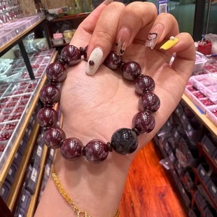高品质保真辰砂朱砂原矿打磨手串转运珠本命年男女转运珠礼物男