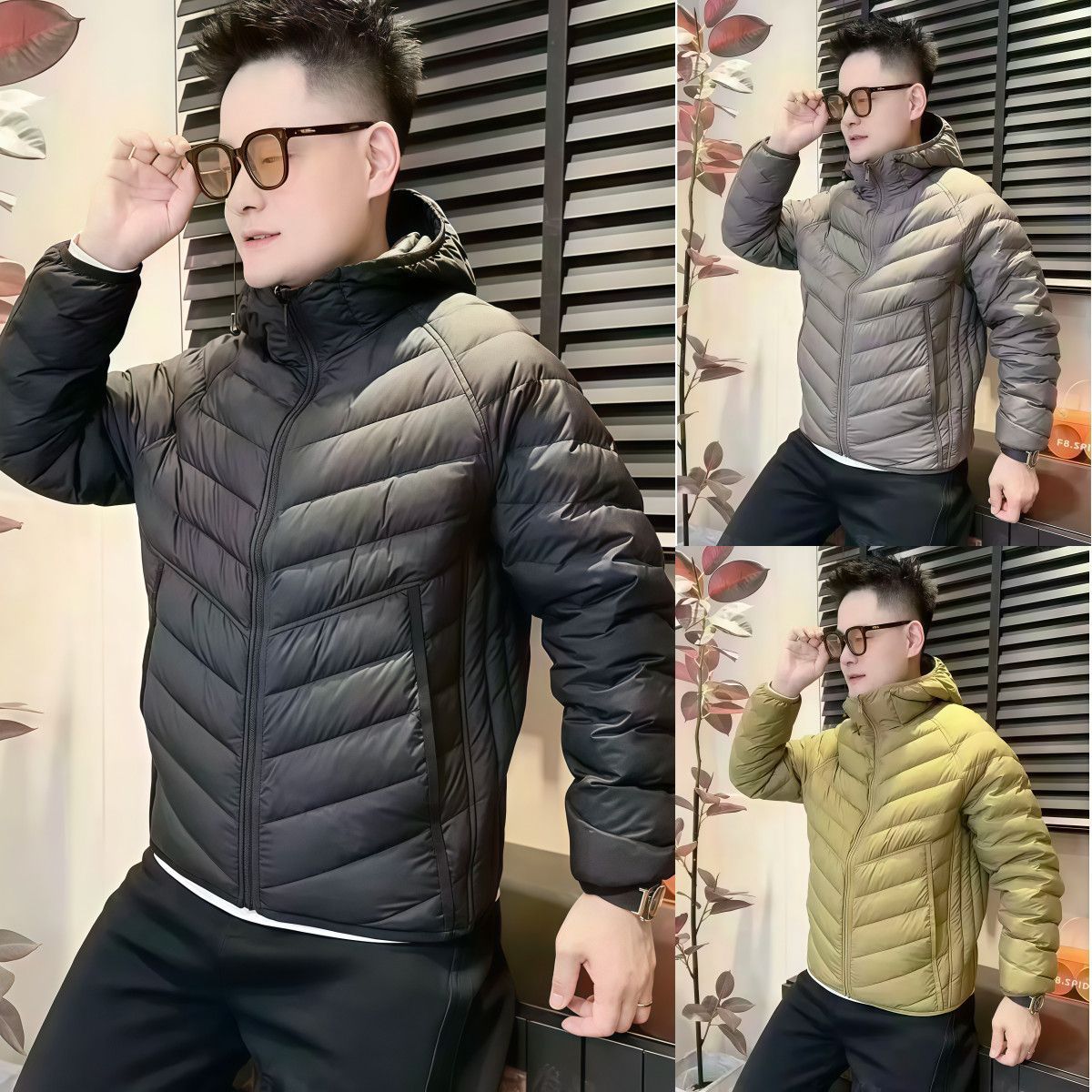 冬季时尚新款潮流连帽休闲舒适百搭潮流百搭轻奢简约个性棉服休闲