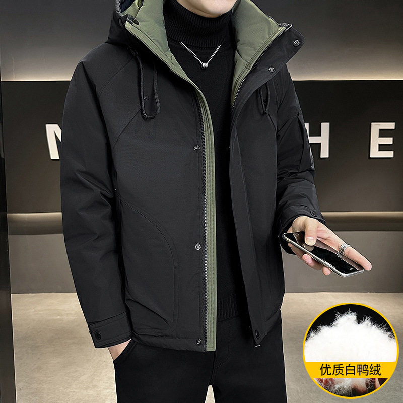 外贸跨境冬季新款羽绒服男时尚休闲连帽外套羽绒服高品质潮羽绒服