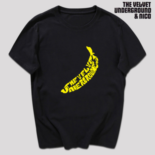 地下丝绒香蕉andy安迪沃霍波普风摇滚休闲男女情侣装短袖纯棉T恤