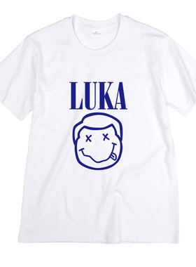 卢卡东契奇卡通字母同款笑脸Luka77篮球男女短袖t恤