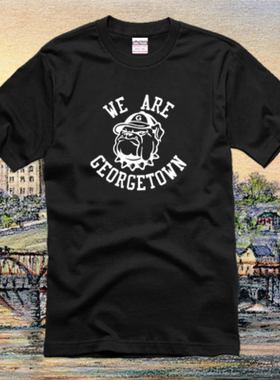 美国大学T恤乔治城 留学 Georgetown University情侣装短袖T恤